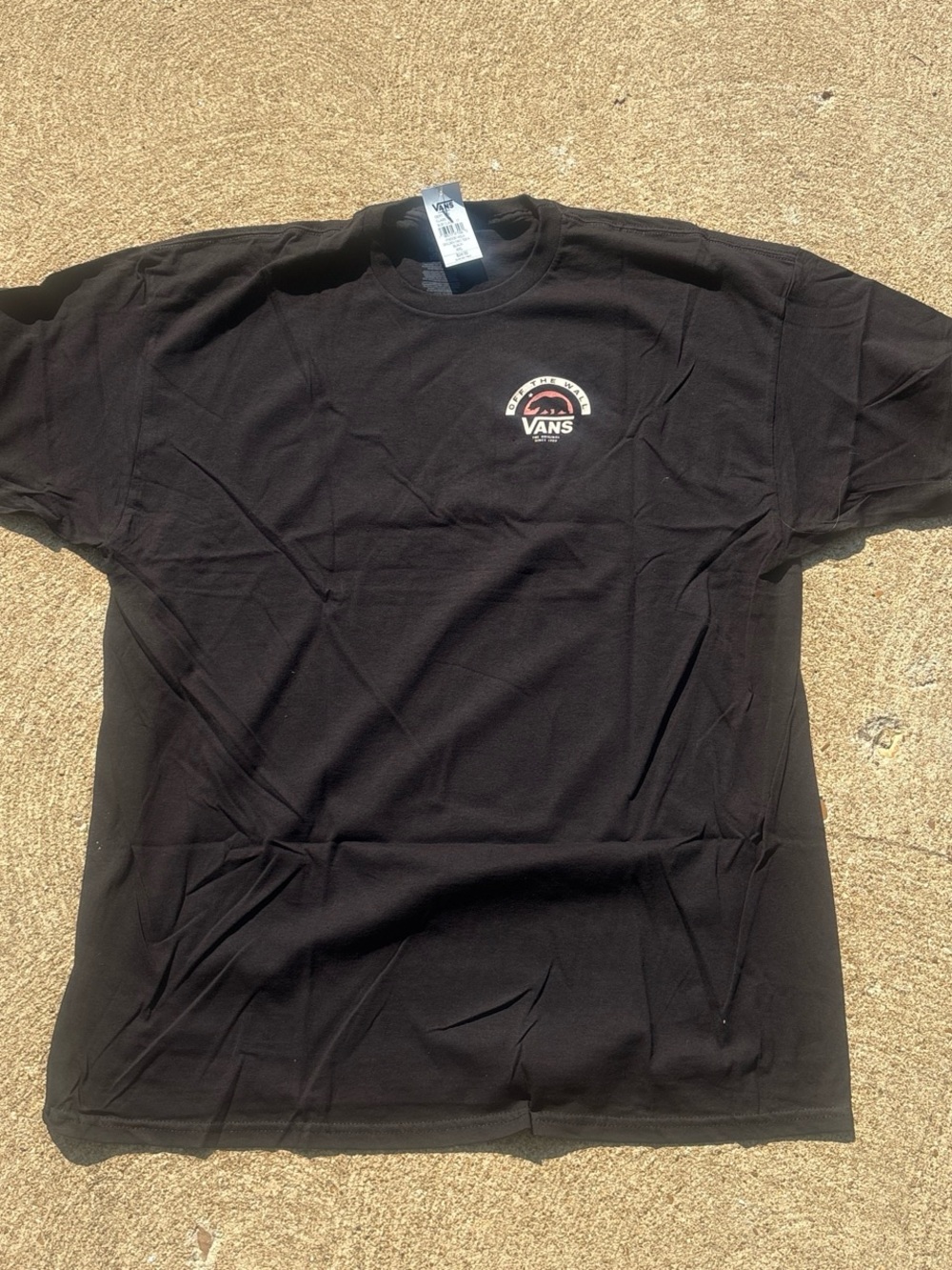 NWT Vans Men's Black Logo Graphic T-Shirt Double Sided XXL
